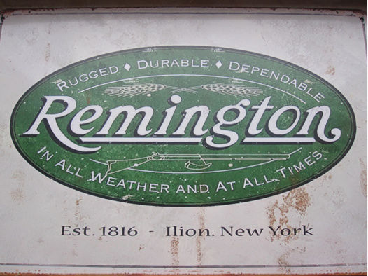 altes Blechwerbeschild Patronen Nachbildung Remington 20x30 cm 11