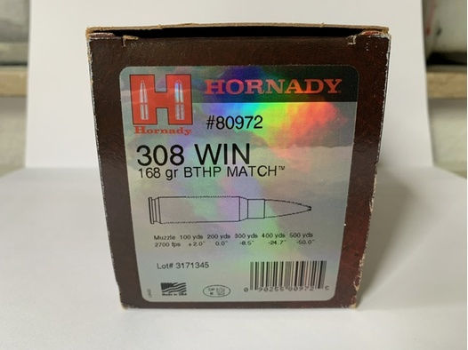100 Hülsen Hornady Match .308 Winchester
