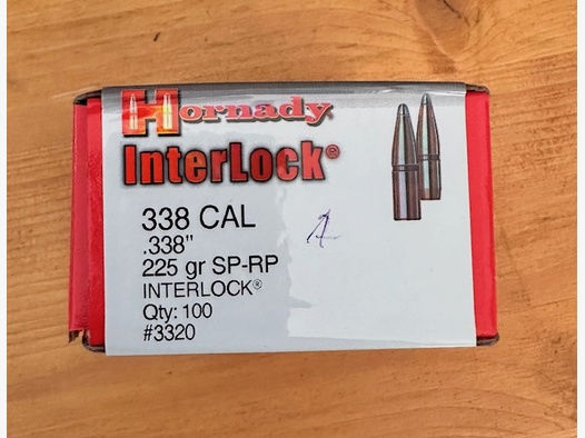 Hornady Geschosse 338 Cal .338 225gr. SP-RP Interlock (100St.)