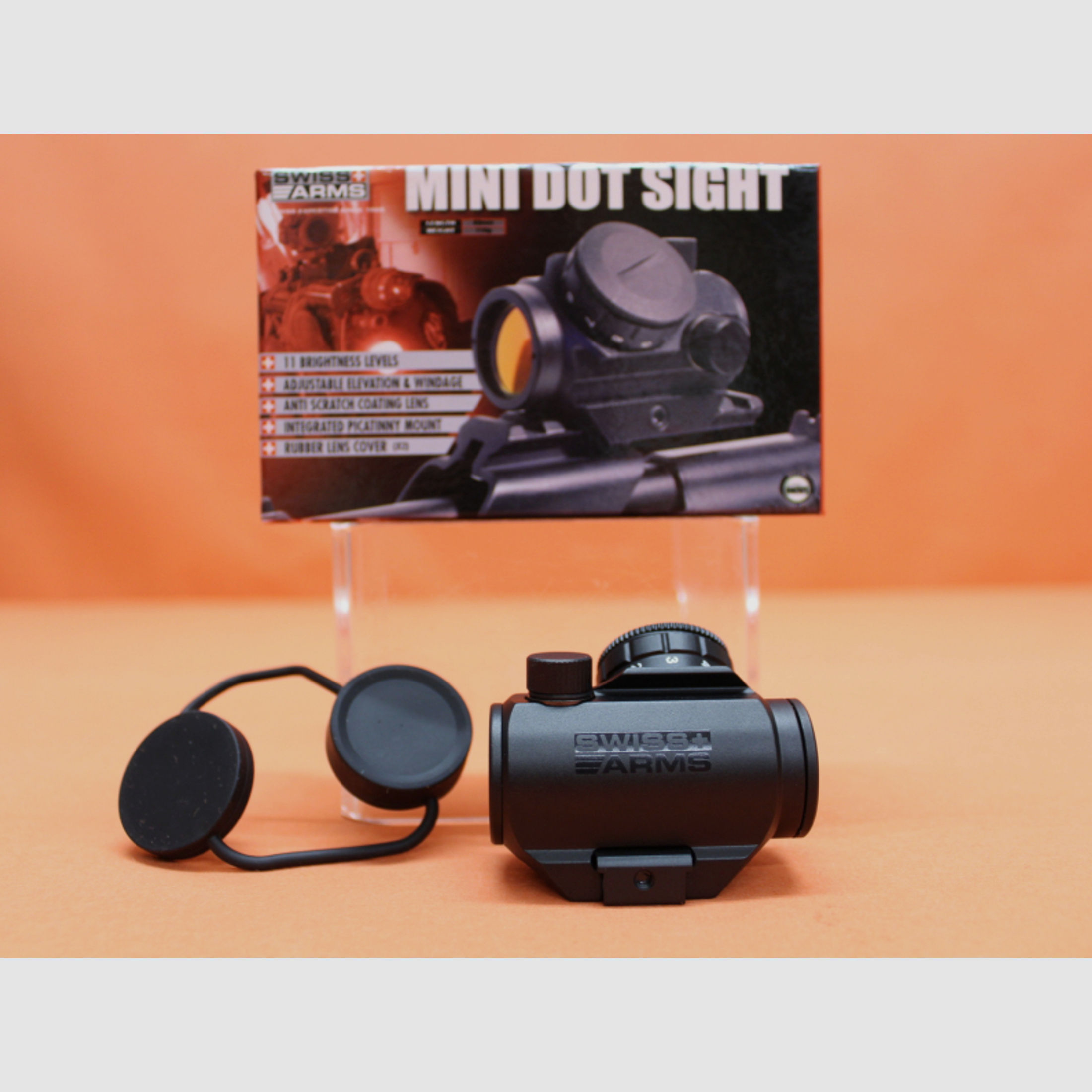 Swiss Arms Mini Red Dot Sight Leuchtpunktvisier mit Montage f. Weaver-/ Picatinnyprofil