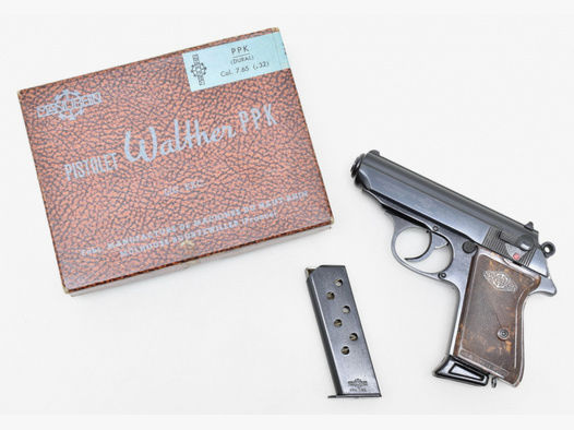 MANURHIN Pistole " Walther PPK - L " im Kaliber 7,65mm Br. mit Reservemagazin