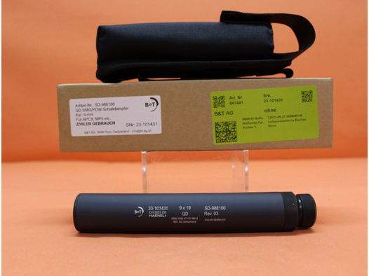 Schalldämpfer 9mm B&T QD (SD-988100) SMG/ PDW für 3-Lug Schnittstelle Typ Heckler&Koch/H&K HK MP5
