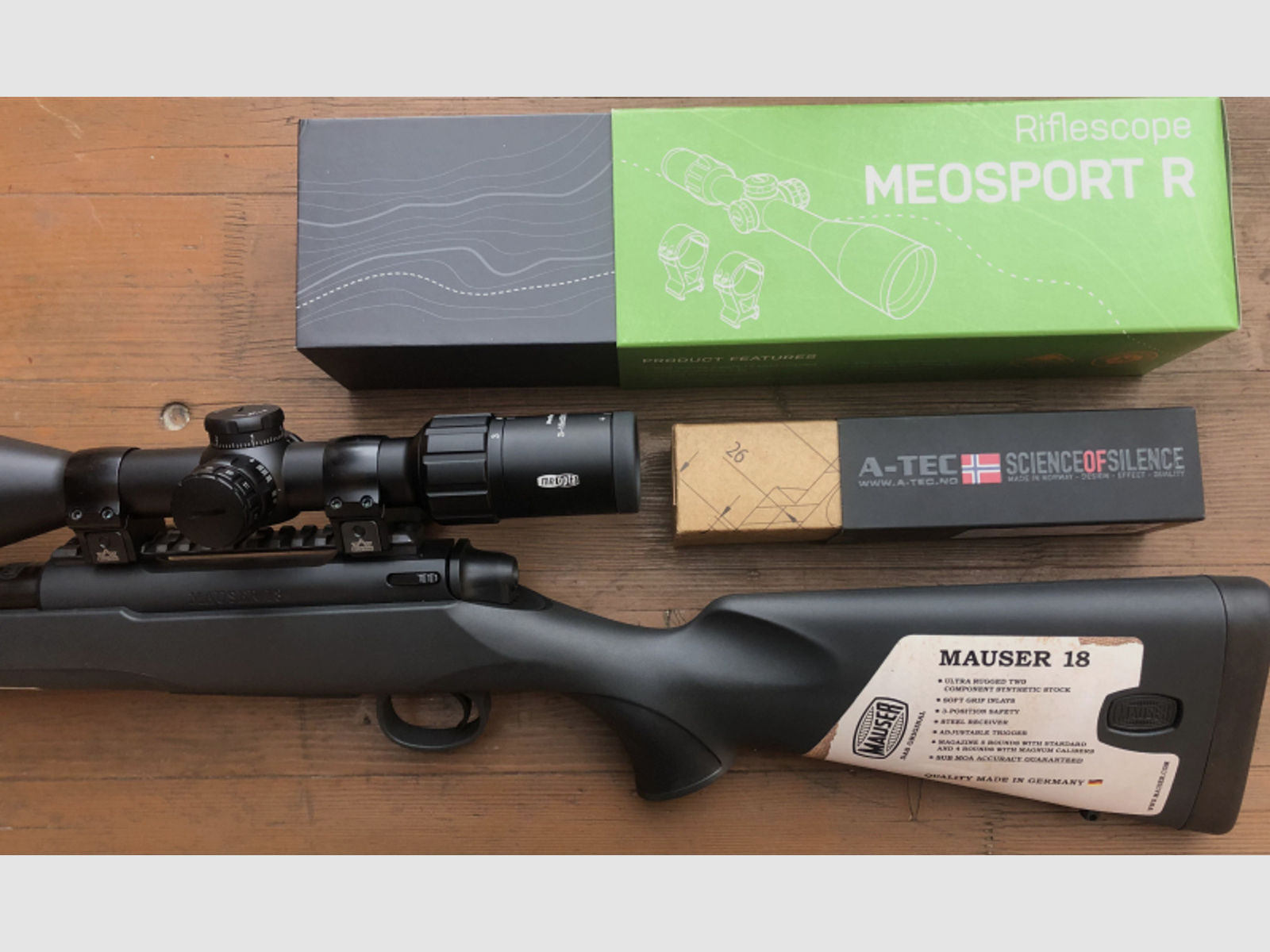 Paket: Mauser M18 .308Win 47cm-Lauf EAW Montage Meopta 3-15x50 Recknagel Schiene A-Tec H2