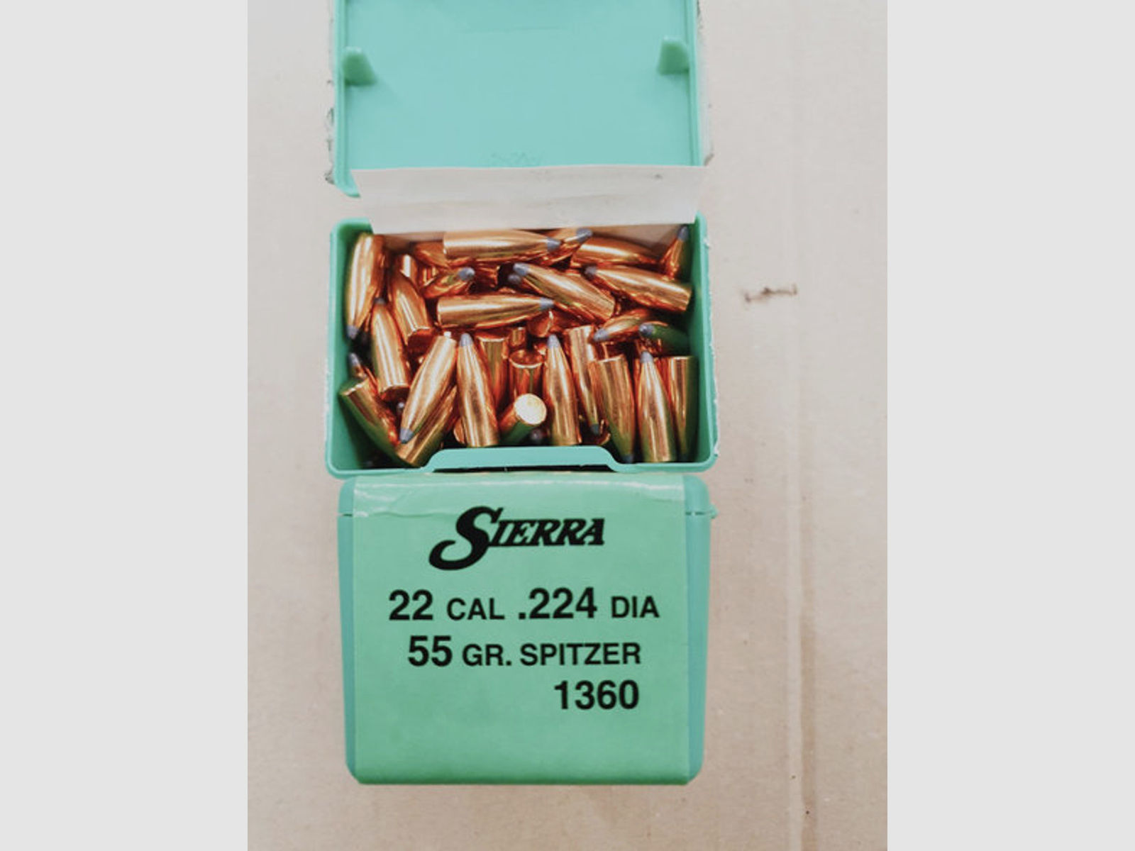 .22/.224/55 grs #1360# Sierra Spitzer Geschosse 100 stk
