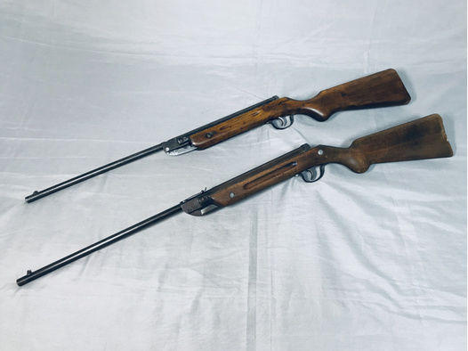 2 Sehr Alte Luftgewehre Original Jung Roland und EM-GE Zella Mehlis ? kein Diana 25 25D Luftpistole