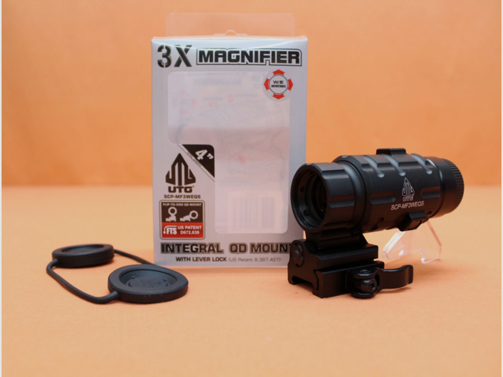 UTG 3x Magnifier FTS QD Mount (SCP-MF3WEQS) Vergrößerungsmodul 3x für Leuchtpunktvisier