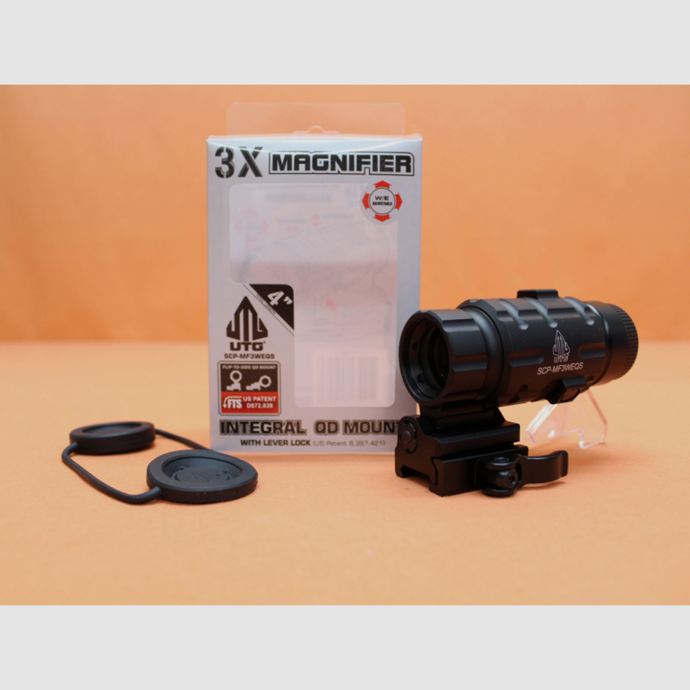 UTG 3x Magnifier FTS QD Mount (SCP-MF3WEQS) Vergrößerungsmodul 3x für Leuchtpunktvisier