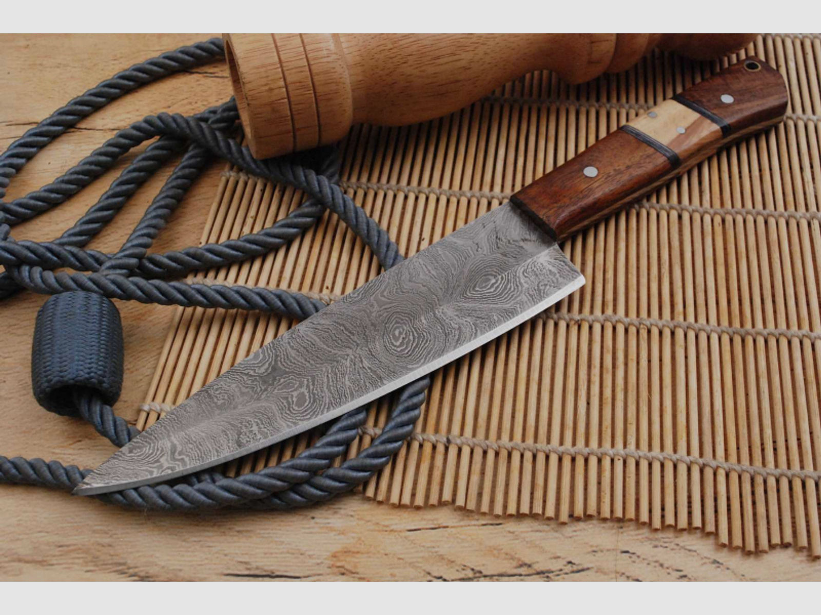 Custom Damascus Steel Chef Knife Damast Küchen Messer With WOOD Handle 4361