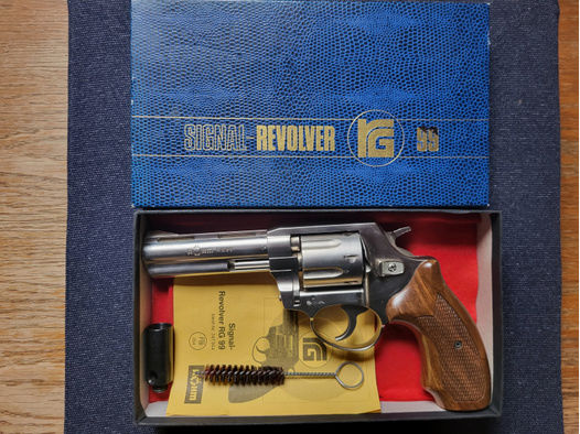 Schöner Revolver Röhm RG 99 Nickel mit PTB 452 9mm R.K.