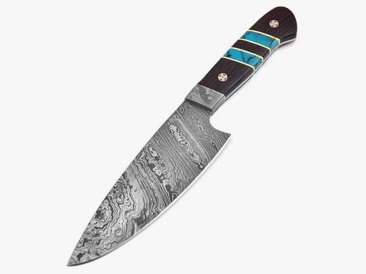 Custom Damascus Steel Chef Damast Küchen Messer With Wenige WOOD Handle