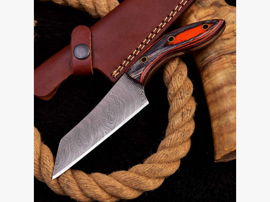 Damast Messer, sehr schönes Hand geschmiedetes Damast Jagd Messer 4349