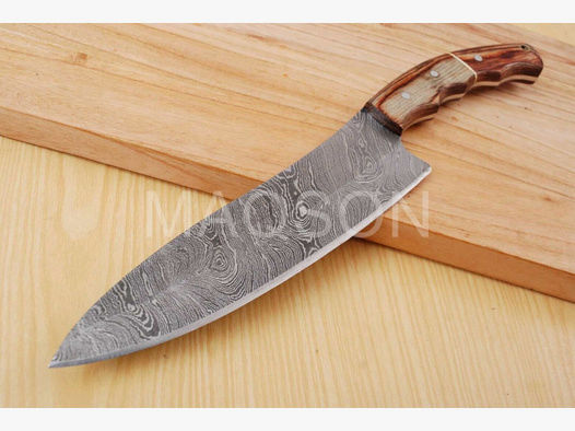 Damast Küchen Messer Custom Damascus Steel Chef Knife Handmade With WOOD #20#3