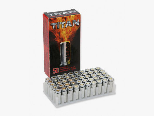 Biete eine Schachtel 9mm Platz Patronen Titan.sehr Laut