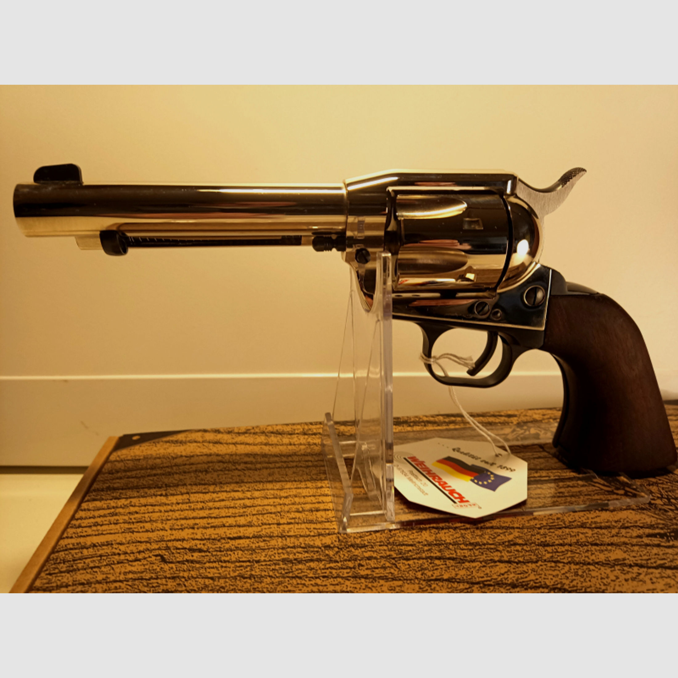 Weihrauch Western Revolver 9mm RK Chrom NEU/Zubehör/Holzgriffe