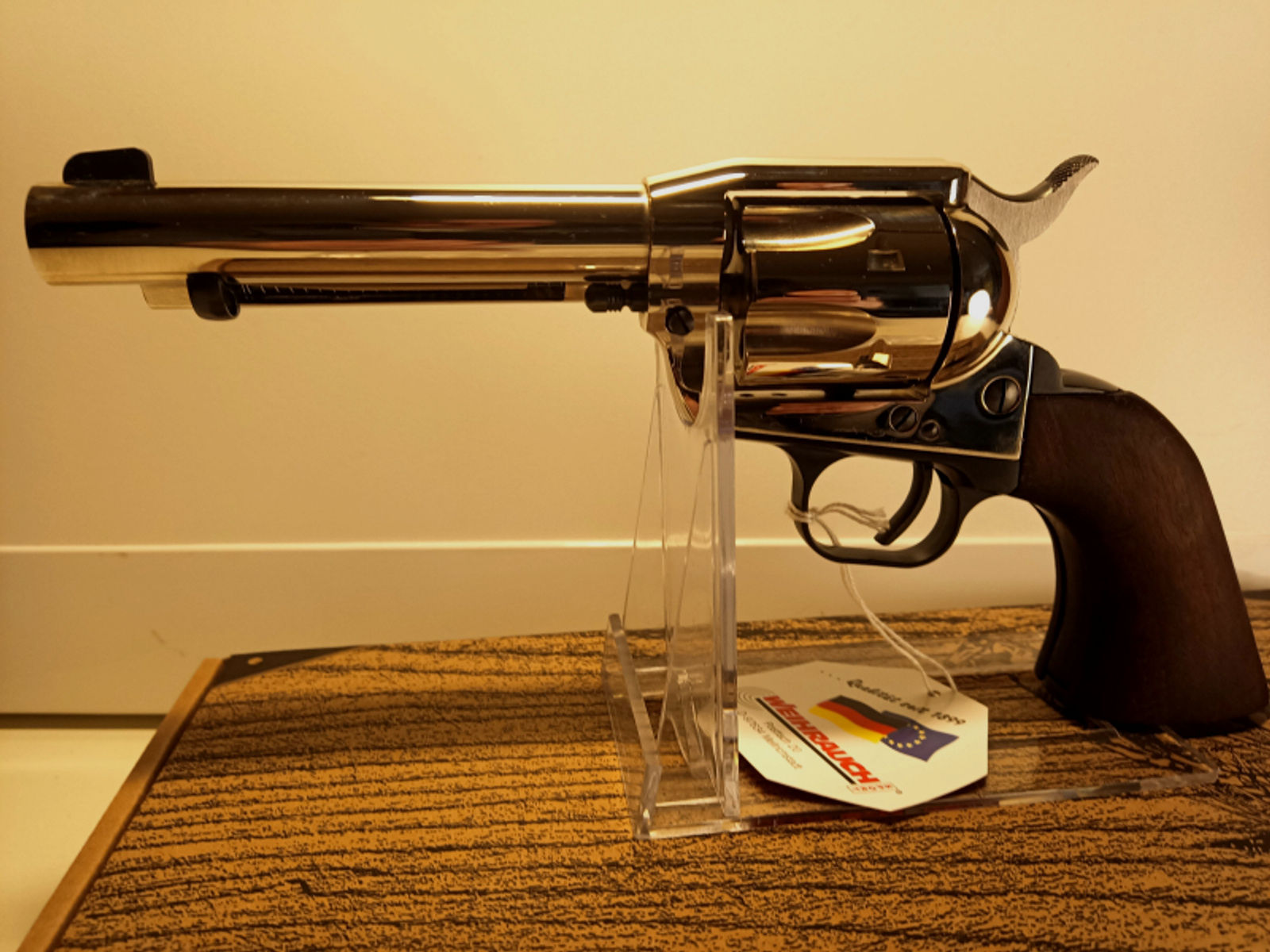 Weihrauch Western Revolver 9mm RK Chrom NEU/Zubehör/Holzgriffe