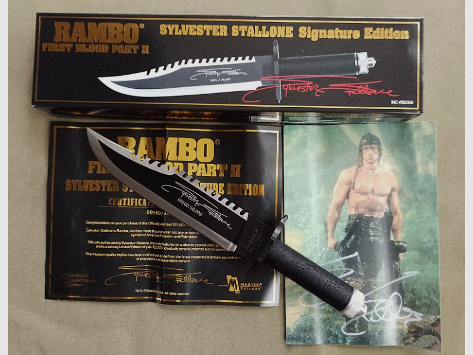 RAMBO I Messer First Blood Sylvester Stallone Signature Edition Lizensiert Neu