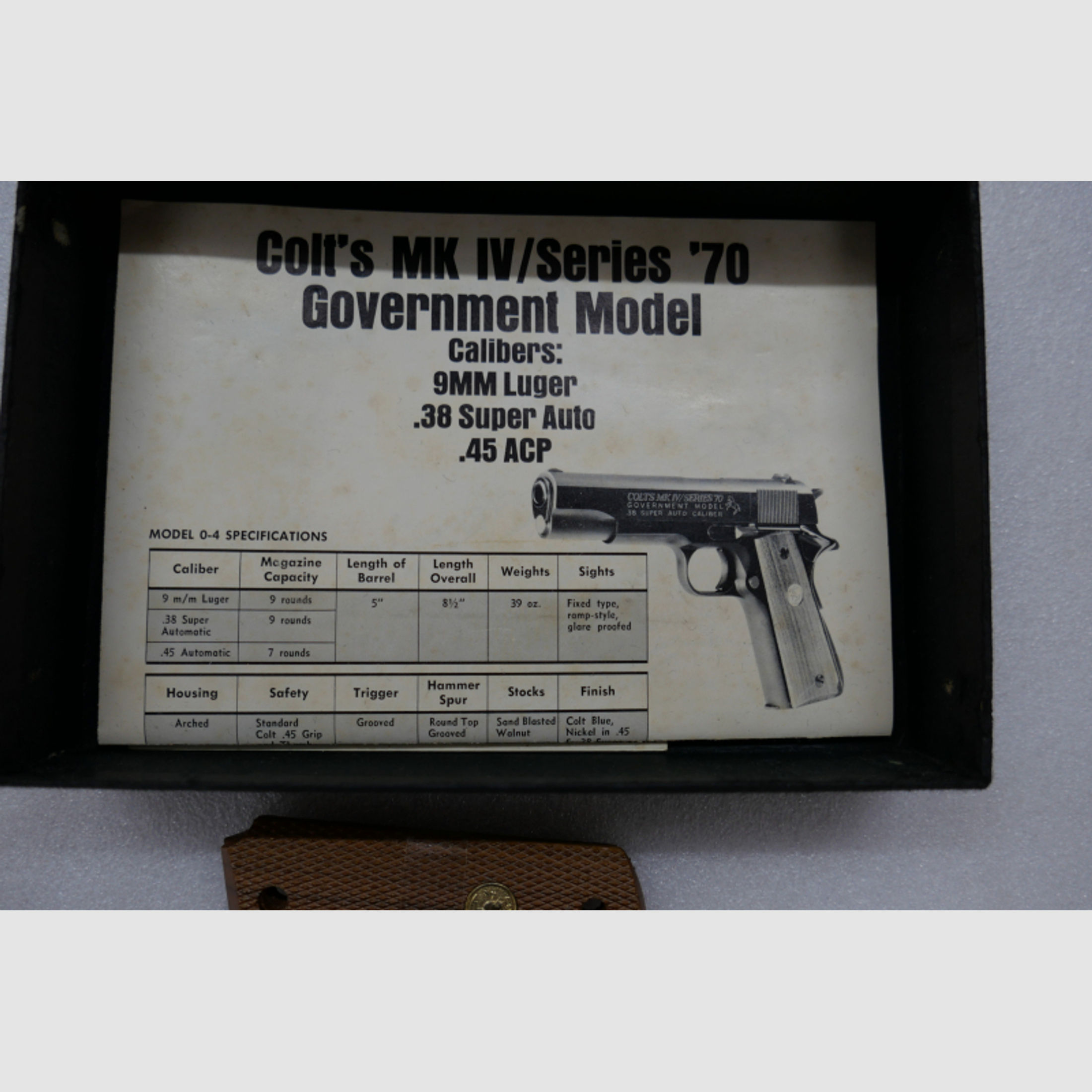 Colt 1911 Serie 70 Government , cal. 45 ACP, Topzustand