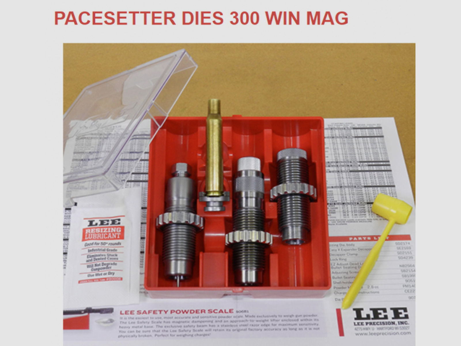 LEE 3-Die-Pacesetter Langwaffen Matrizensatz-SET Full-Length .300 Win. Mag. 300 Winchester Mag#90539