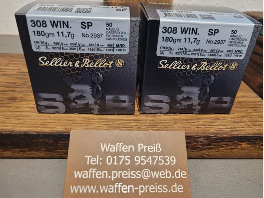Sellier&Bellot .308 WIN. Winchester SP 100 Schuss Teilmantel
