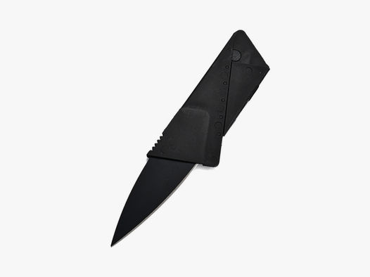 Safetycard Klappmesser mit Kunstlederetui - kleines faltbares Messer in Kreditkartengröße