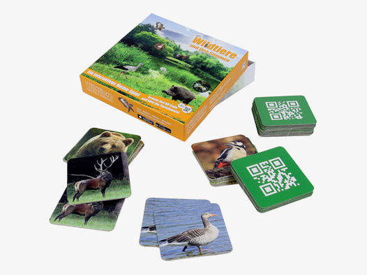 MEMORY SPIEL "Wildtiere und ihre Stimmen" | 36 Karten 6x6cm + Optional Stimmen per APP | Sehen Hören