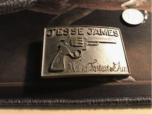 USA Gürtelschnalle , Belt Buckle, Jesse James, Worlds Fastest Gun