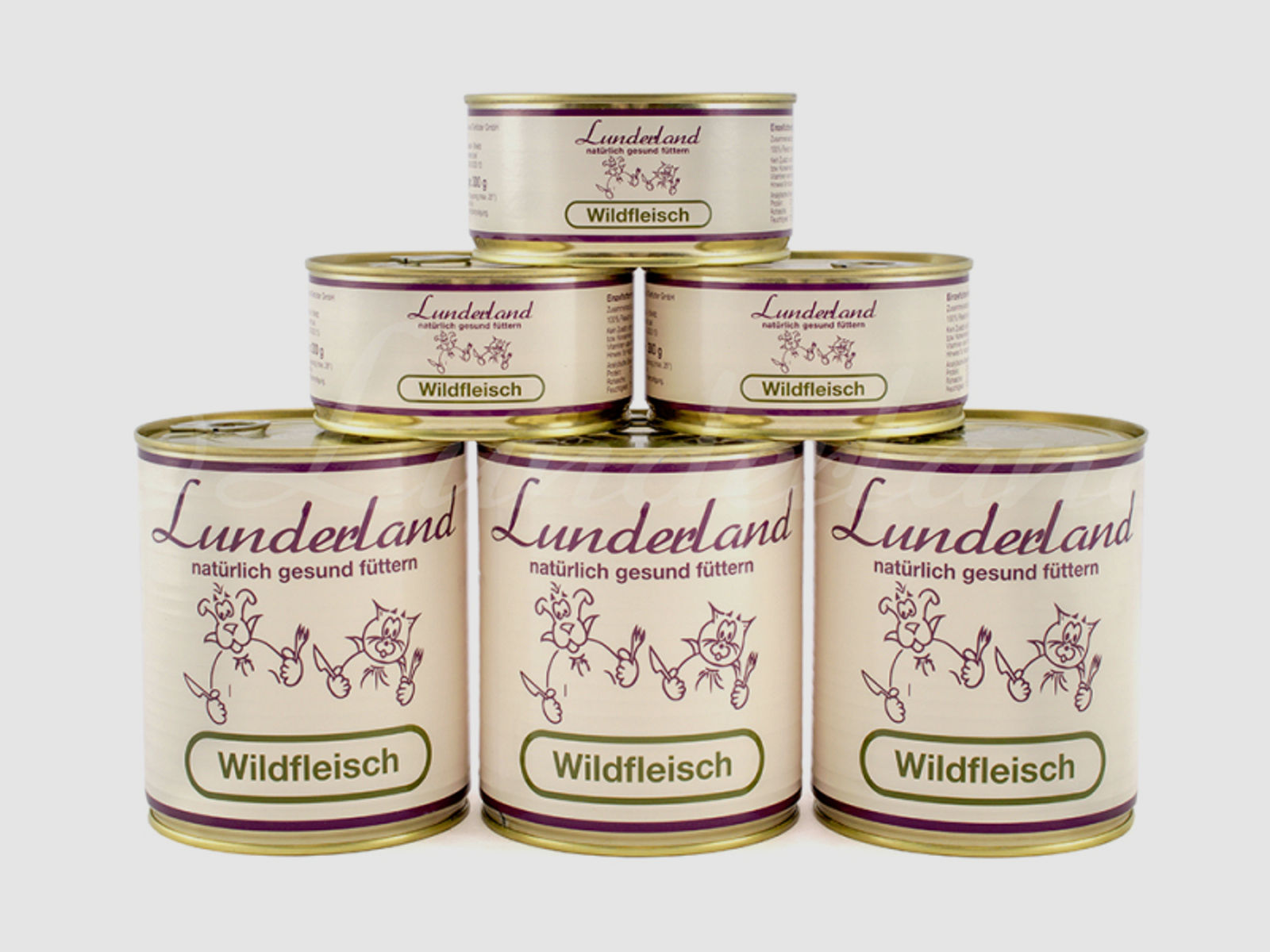 1 x 800g Lunderland WILDFLEISCH Hundefutter in der Dose 100% Fleisch vom Rotwild | Hund BARF
