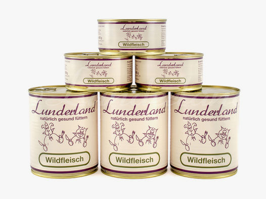 1 x 800g Lunderland WILDFLEISCH Hundefutter in der Dose 100% Fleisch vom Rotwild | Hund BARF