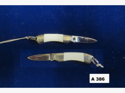 Mini Taschenmesser KL ca. 2cm, nicht feststellbar, Elfenbein Imitat Griff mit Lanyard Öse, Japan