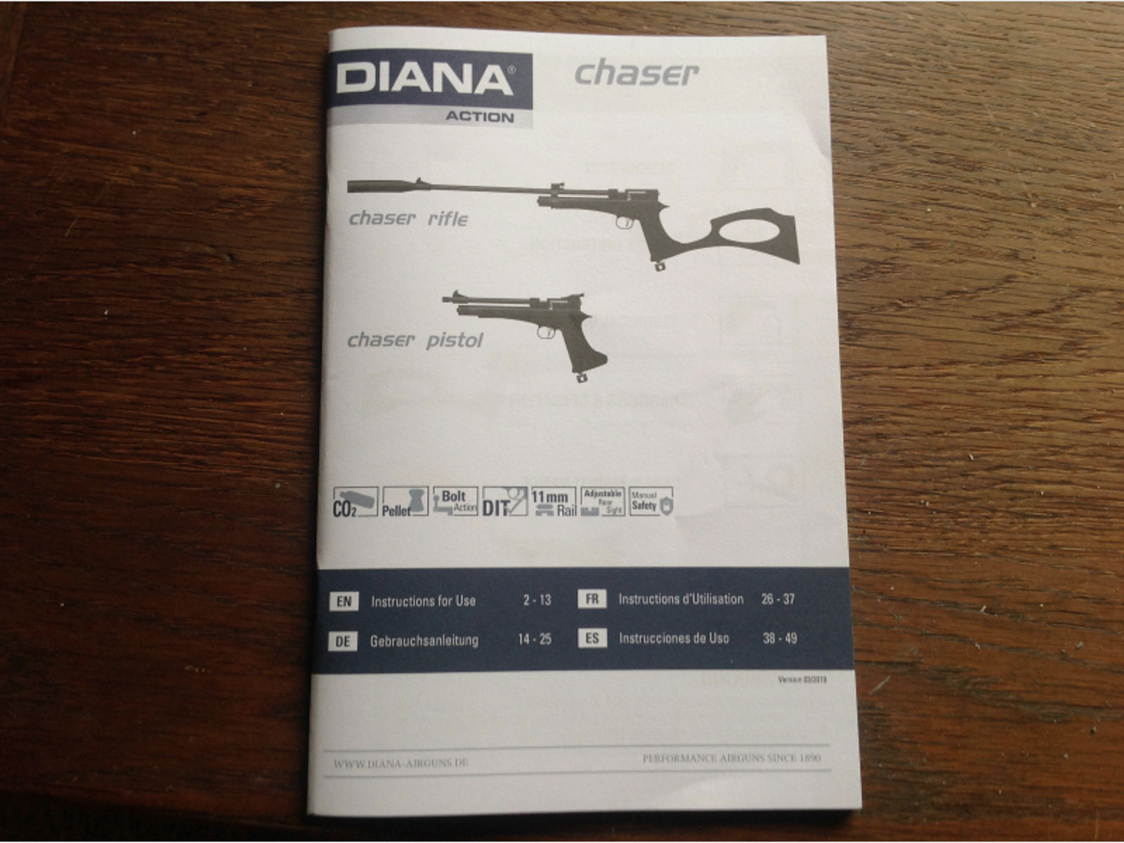 Diana Chaser/Bandit/Airbug Teile - Bedienungsanleitung - Teile