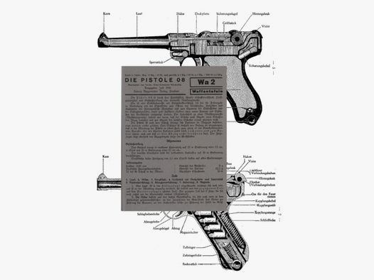 Nachdruck Wehrmacht Taschenkarte Pistole 08