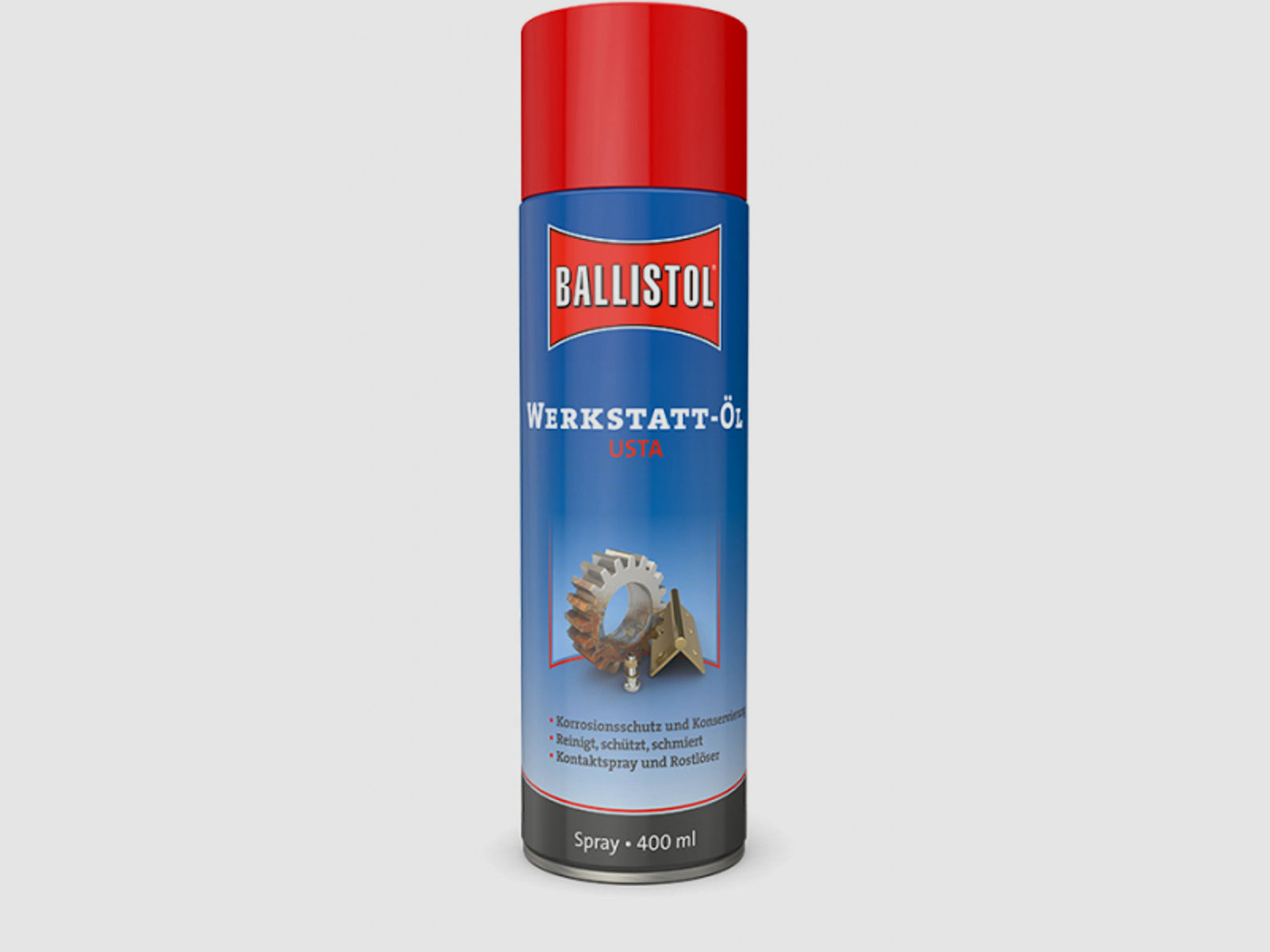 Ballistol USTA Werkstattöl 400ml Spray #22960 | Reinigt, entfernt Flugrost, schützt vor Korossion