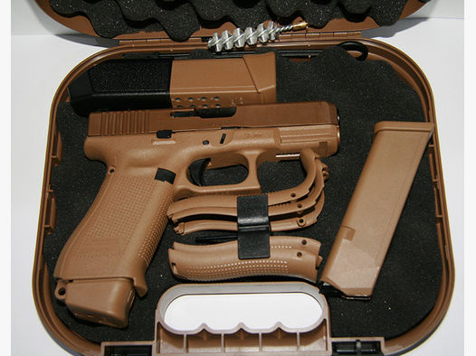 NEUHEIT: GLOCK 19X Pistole 9mm Luger (9x19) Marksman Barrel | coyote / Gold /sand SOFORT VERFÜGBAR