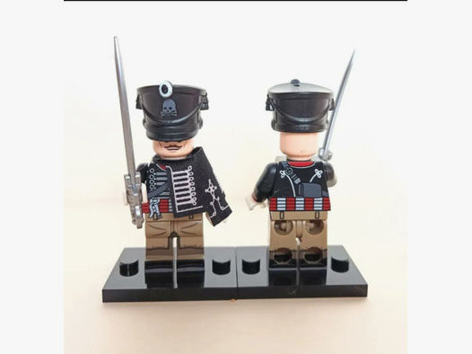 Schwarze Husaren Minifigure wie Lego Preußen Totenkopf Säbel