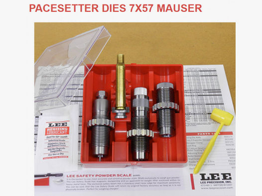 LEE 3-Die-Pacesetter Langwaffen Matrizensatz-SET Full-Length | 7x57 Mauser 7mm x 57 R 7x57R #90541