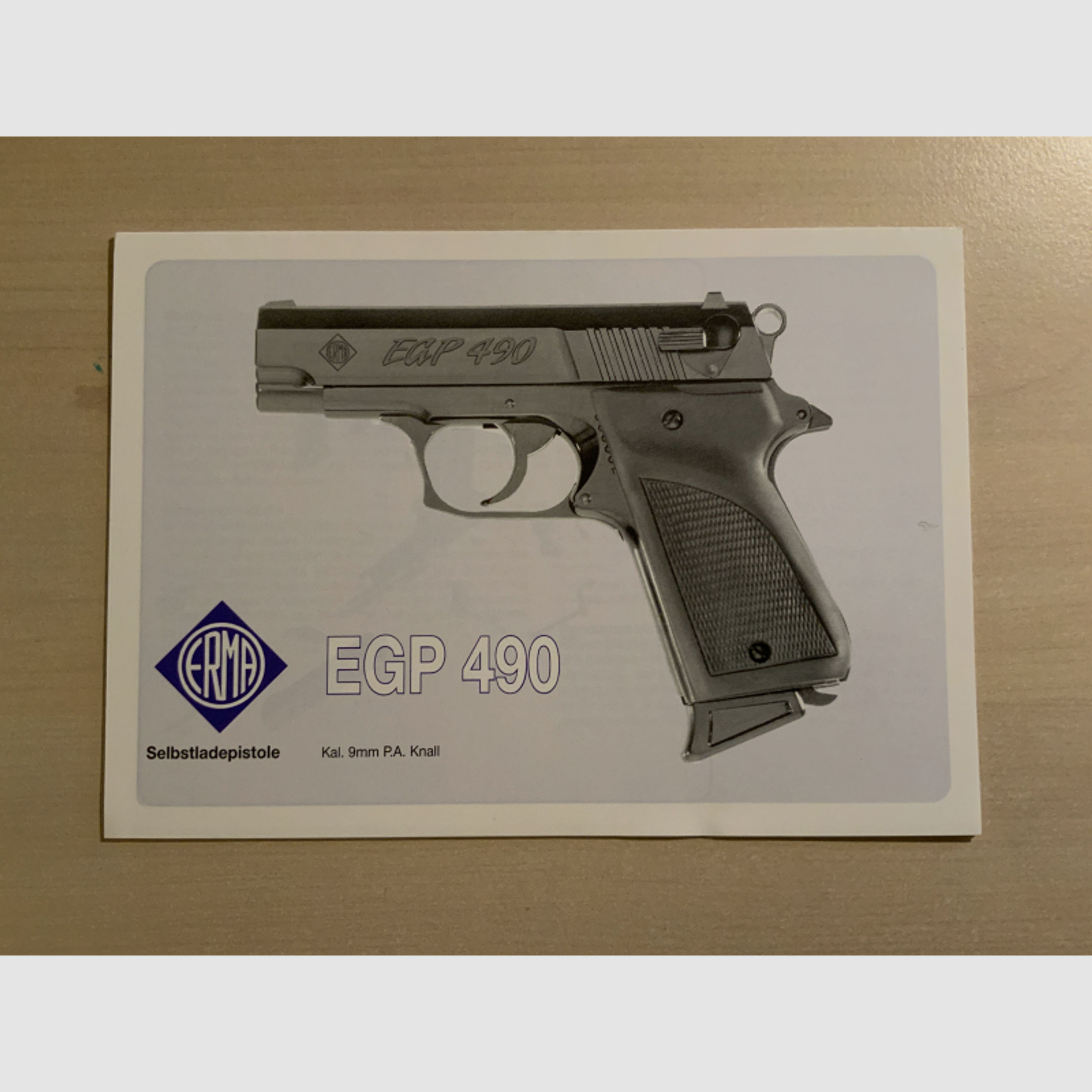 Bedienungsanleitung Pistole Erma EGP 490 - NEU