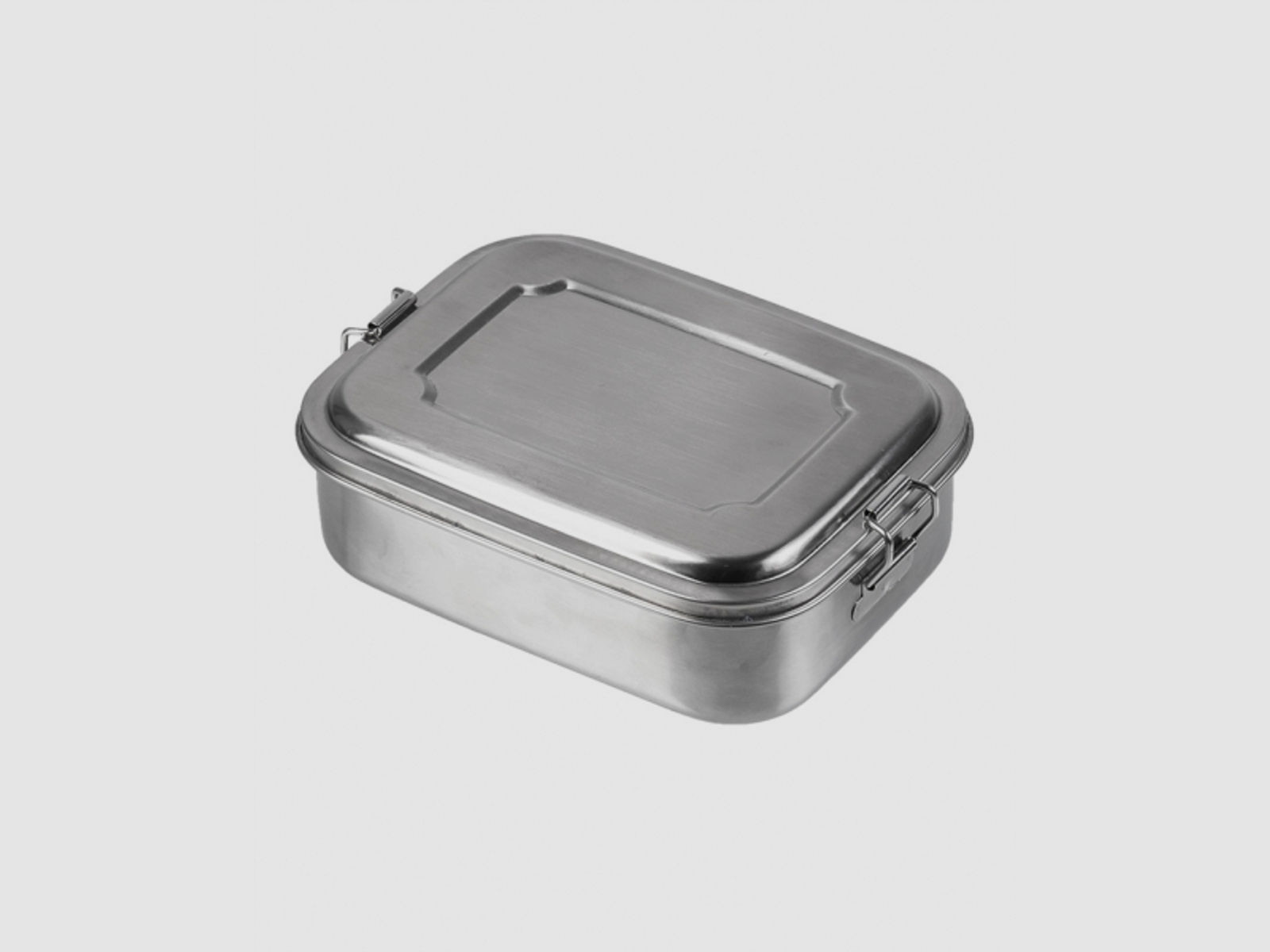 Brotbüchse / Köderdose 16x13x6,2cm Edelstahl mit Clips - Lunchbox / Utensilienkiste f. Ersatzteile