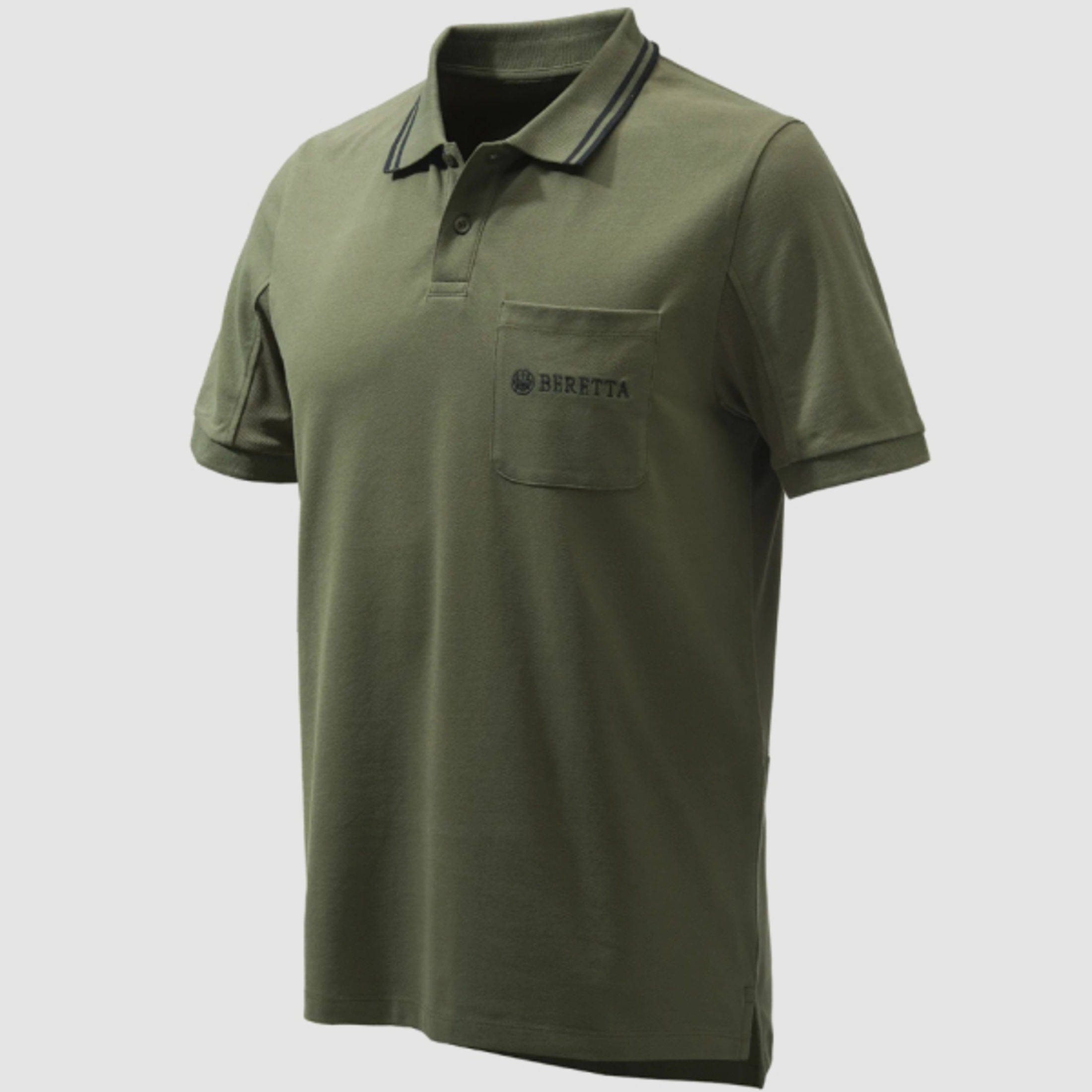 -40% BERETTA Poloshirt Airmesh grün 95% Baumwolle Kurzarm mit Brusttasche gesticktes Logo Größe: XL