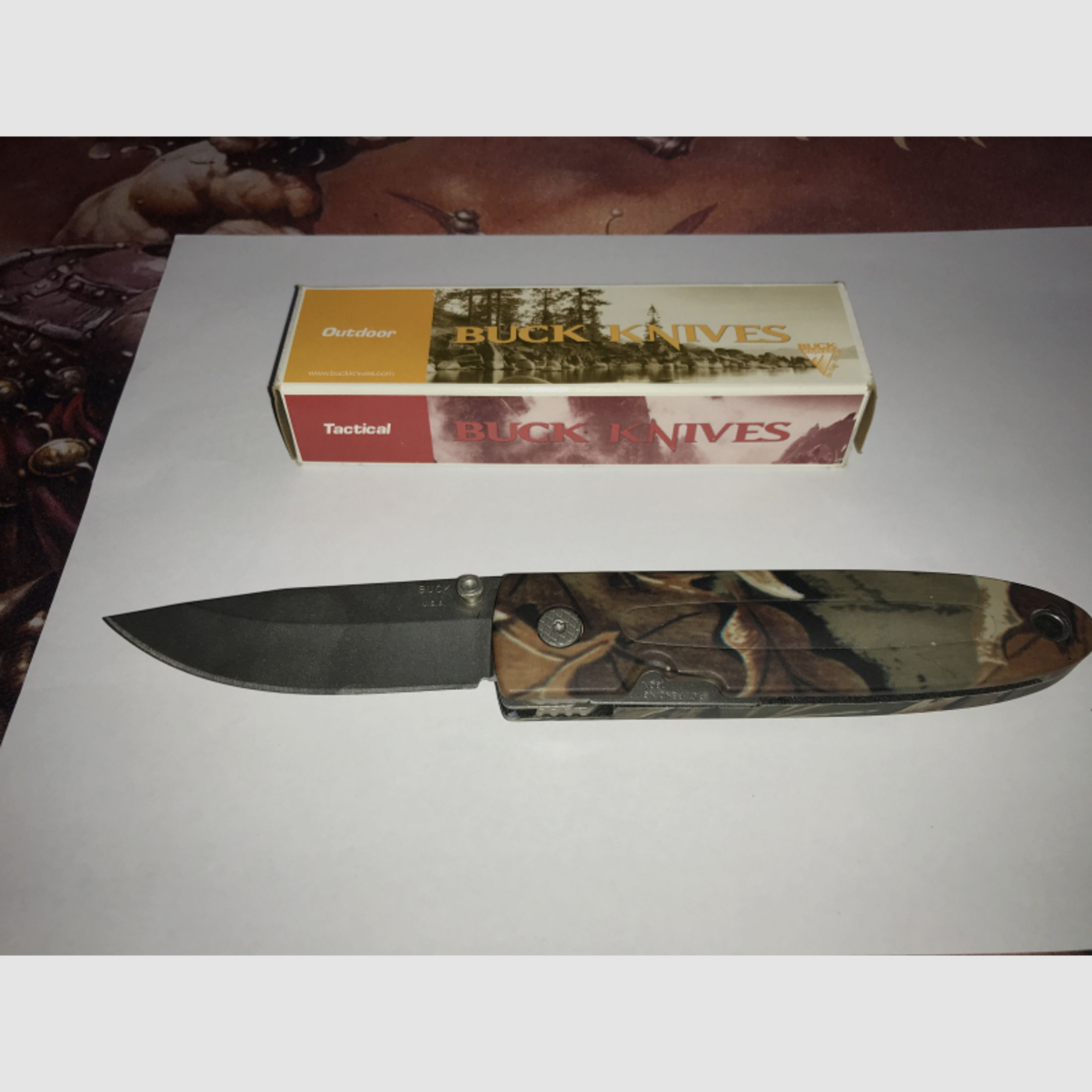 Buck Knives Einhandfolder, Real Tree Camouflage Optik
