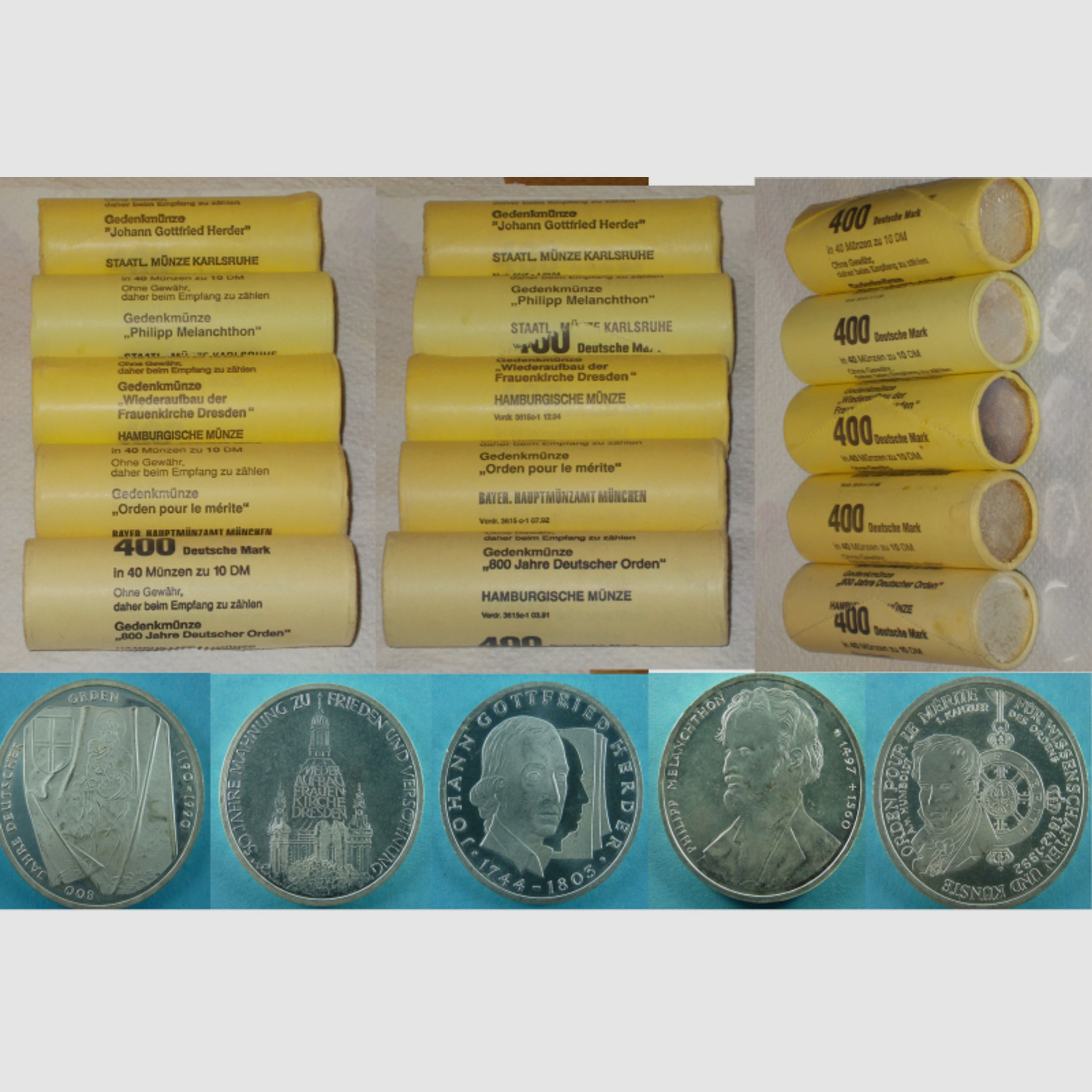 Original 10 DM Silber Münzen Rollen 400 DM um 1990 sichere Wertanlage