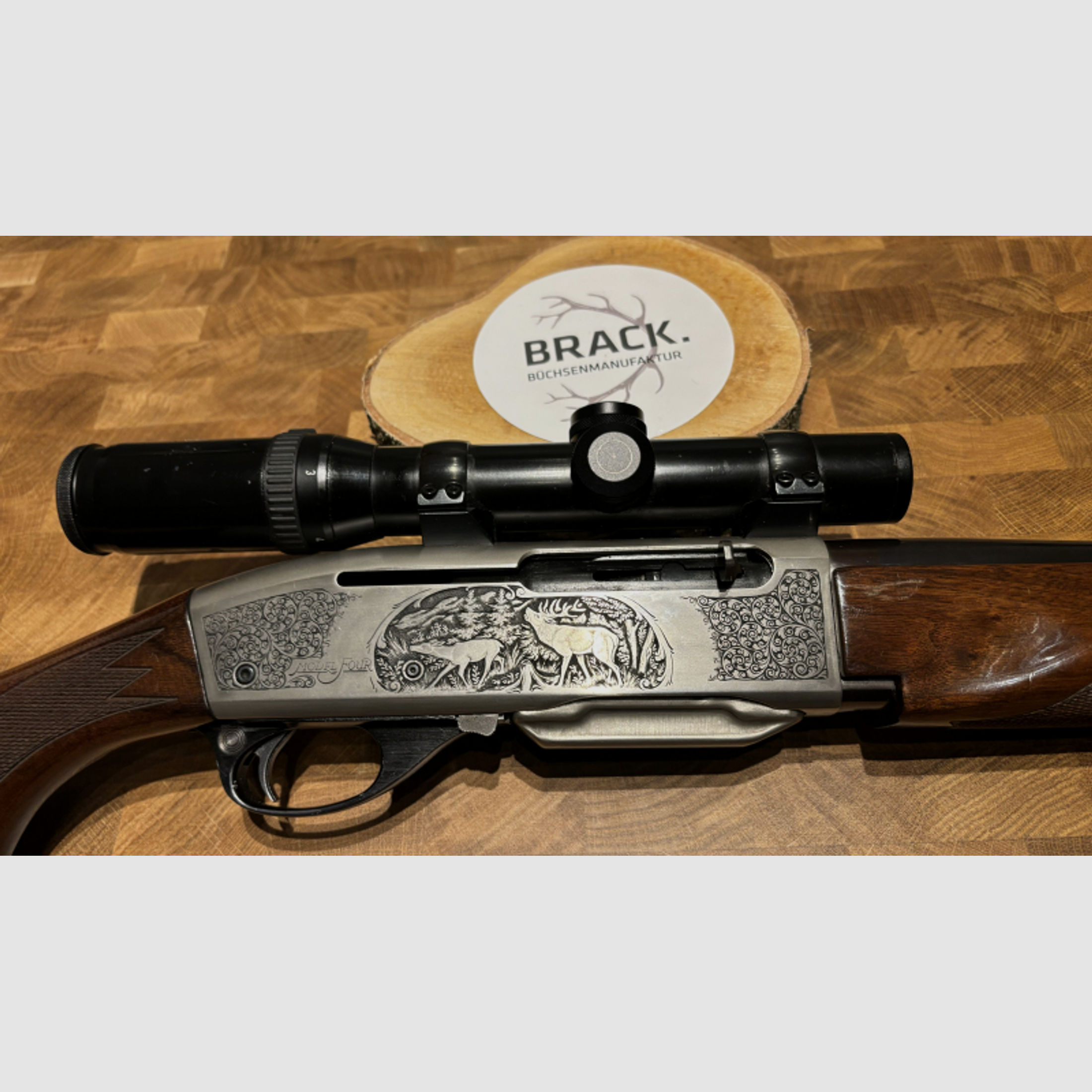 Selbstladebüchse Remington Model 4 9,3x62. Schmidt&Bender