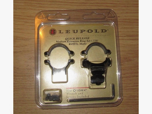 Leupold 25mm(1") Montageringe"QR medium extension .770" brüniert#49976 neu,originalverpackt,gekröpft
