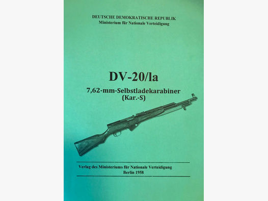 Nachdruck NVA Dienstvorschrift in deutsch Simonov Simonow SKS Gewehr DDR 7,62