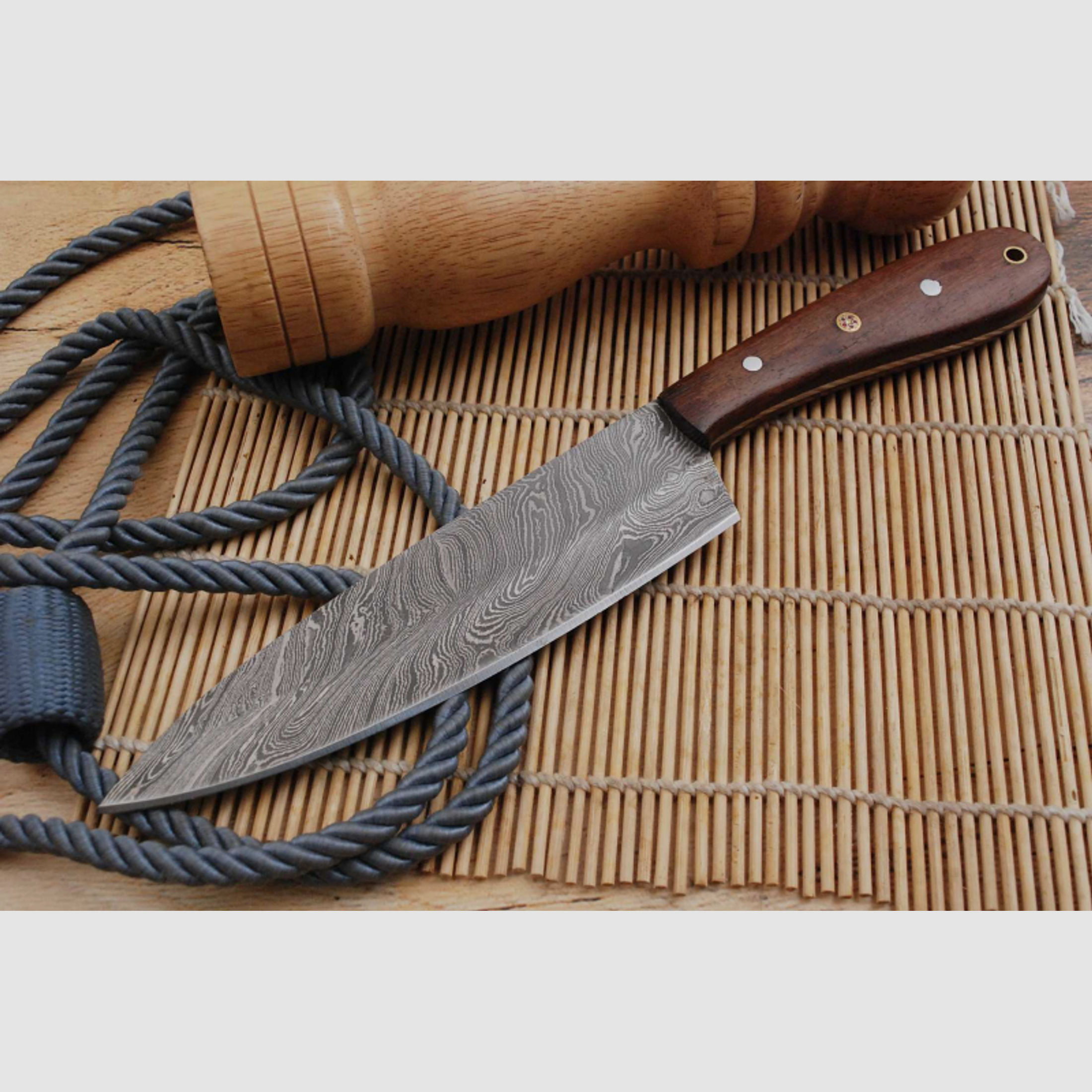 Custom Damascus Steel Chef Knife Damast Küchen Messer With WOOD Handle 4360