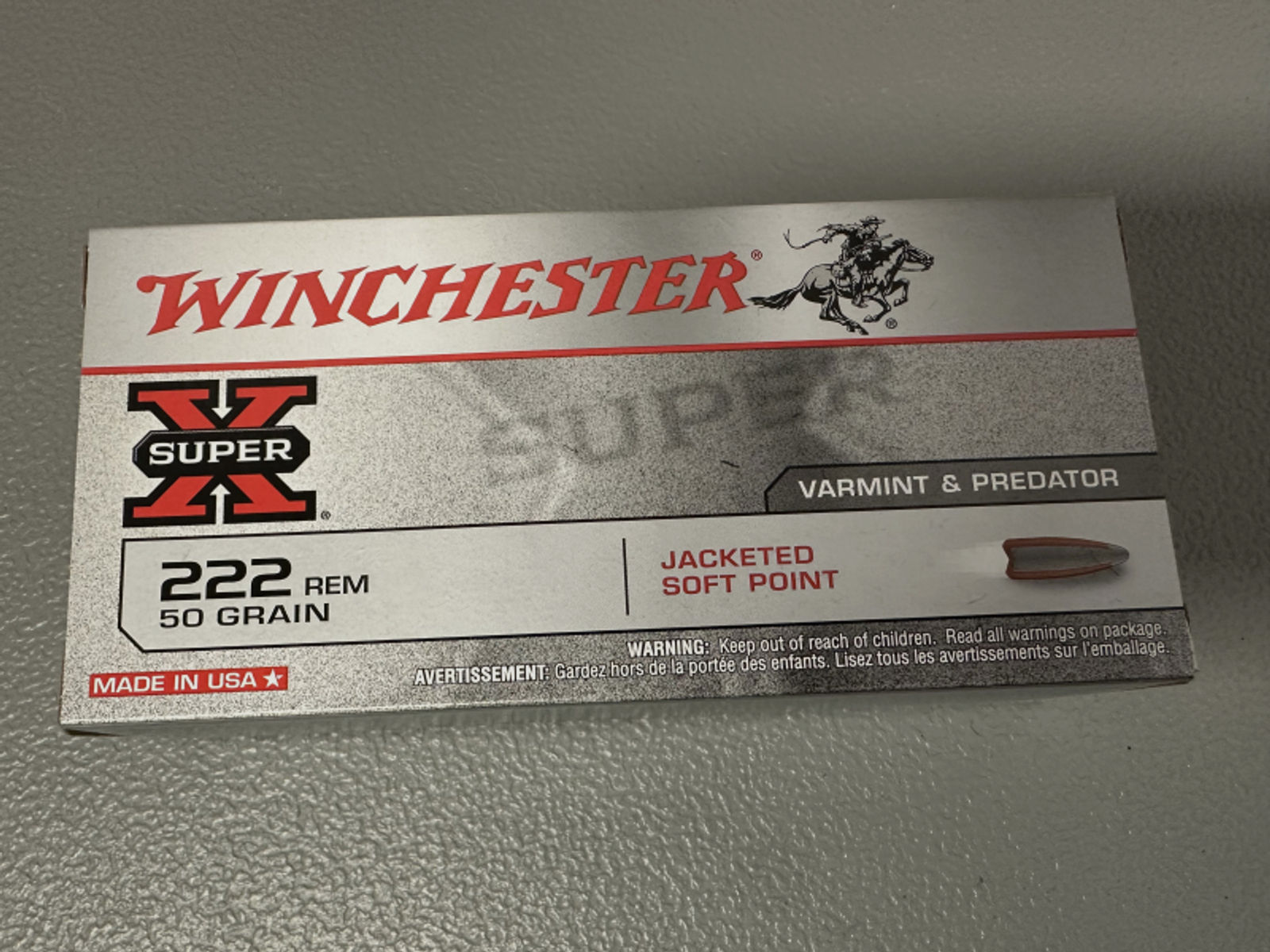 .222 Rem Winchester SuperX 50grs Jacketed Soft Point