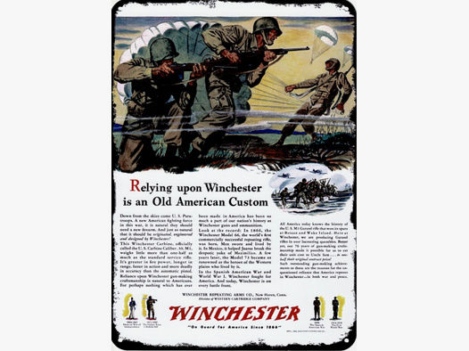 Blechwerbeschild Winchester M1 Carbine "Repro"