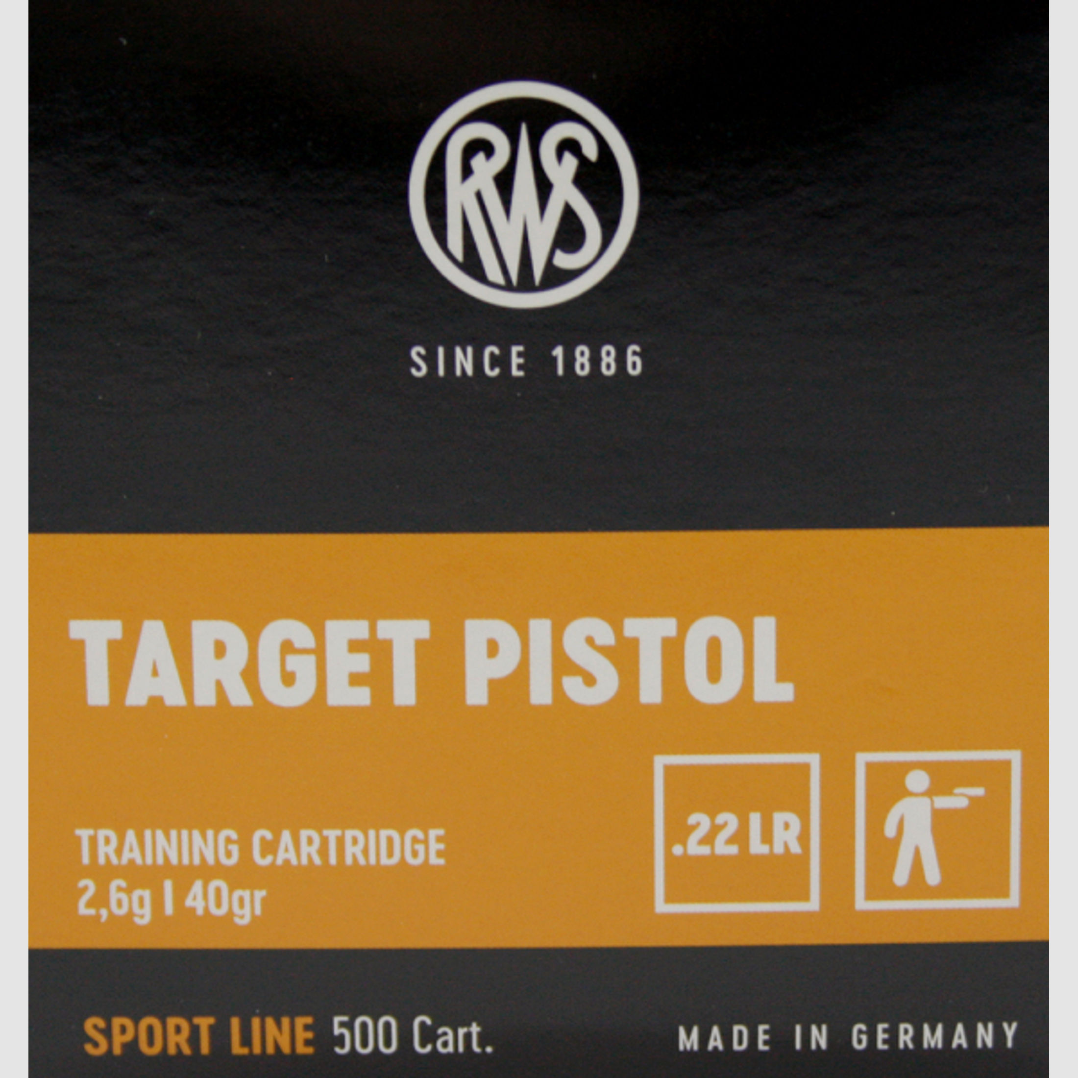 50 Stück / Schuss RWS .22 l.r. lfb KK Munition TARGET PISTOL 40grs 2,6g LRN Blei Rundkopf 285m/s