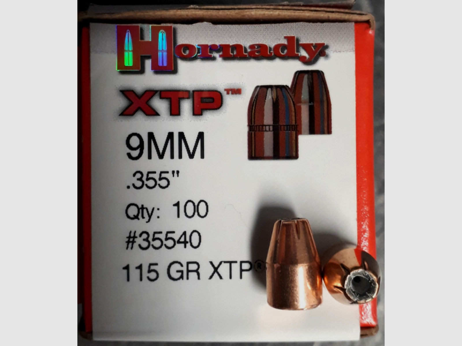 9 mm HORNADY XTP Geschosse 115 gr / 7,5g