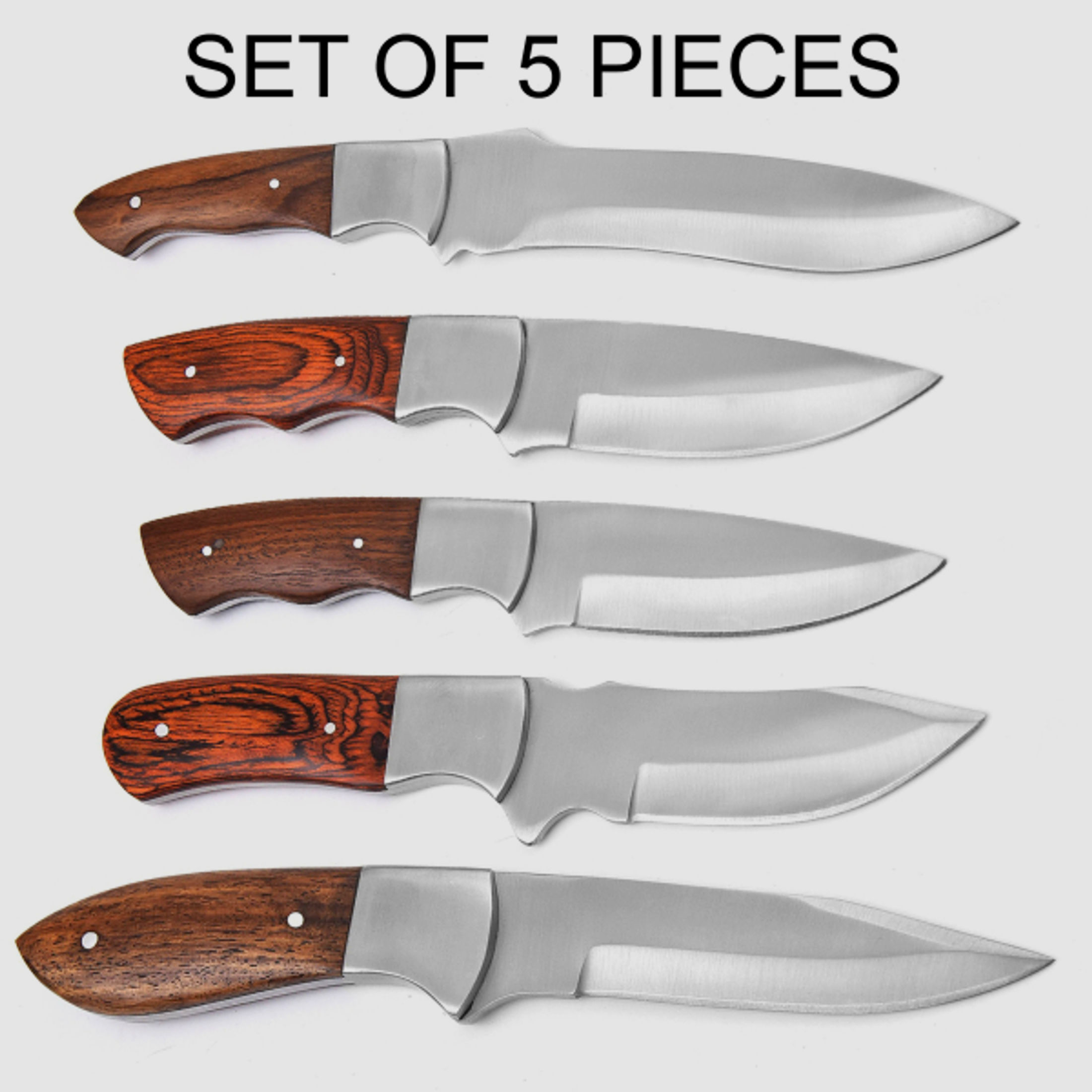 JAGD MESSER aus Steel Blade Stainless, Hand verarbeitetes set of 5 pieces1234567