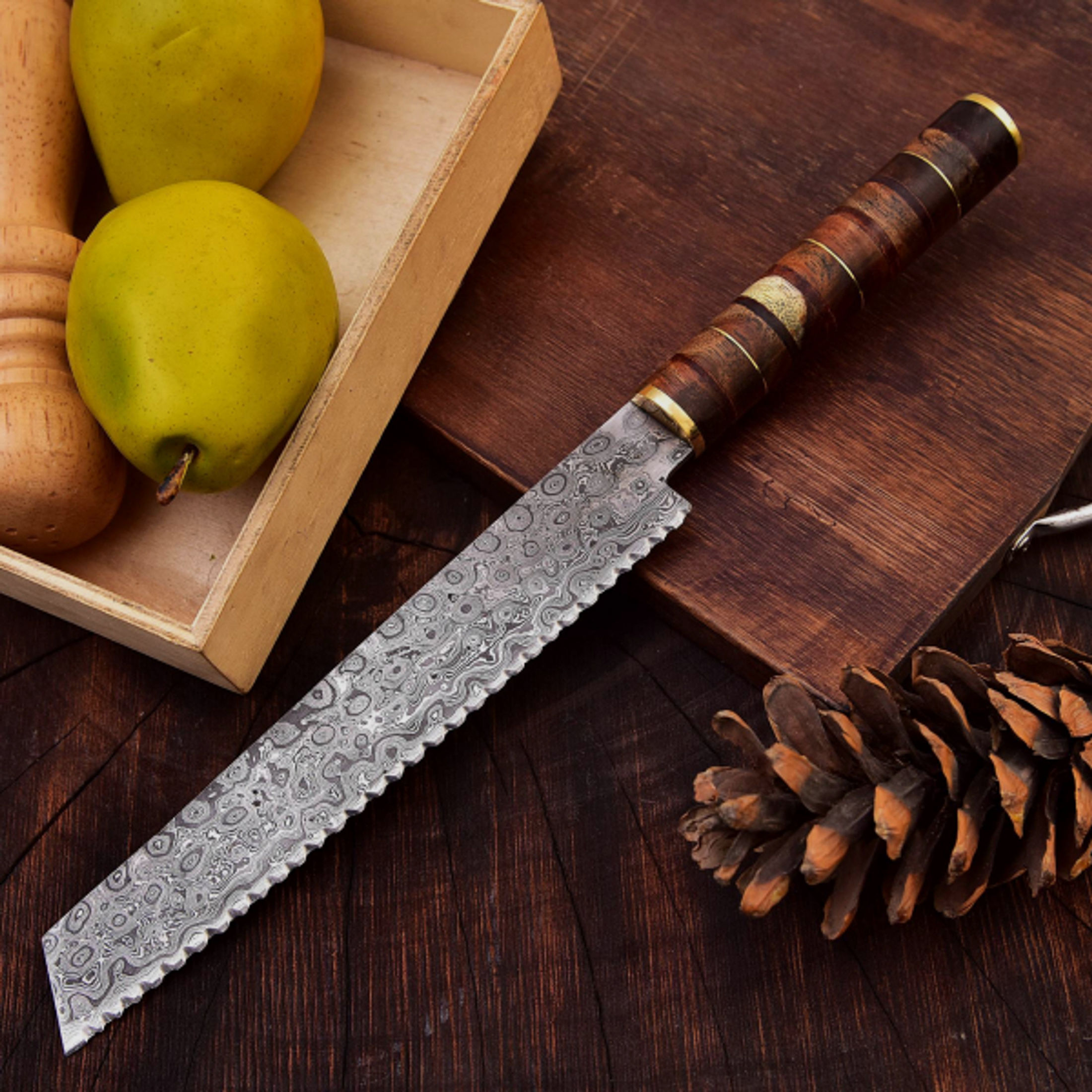 Custom Damascus Steel Chef Knife Damast Küchen Messer With WOOD Handle